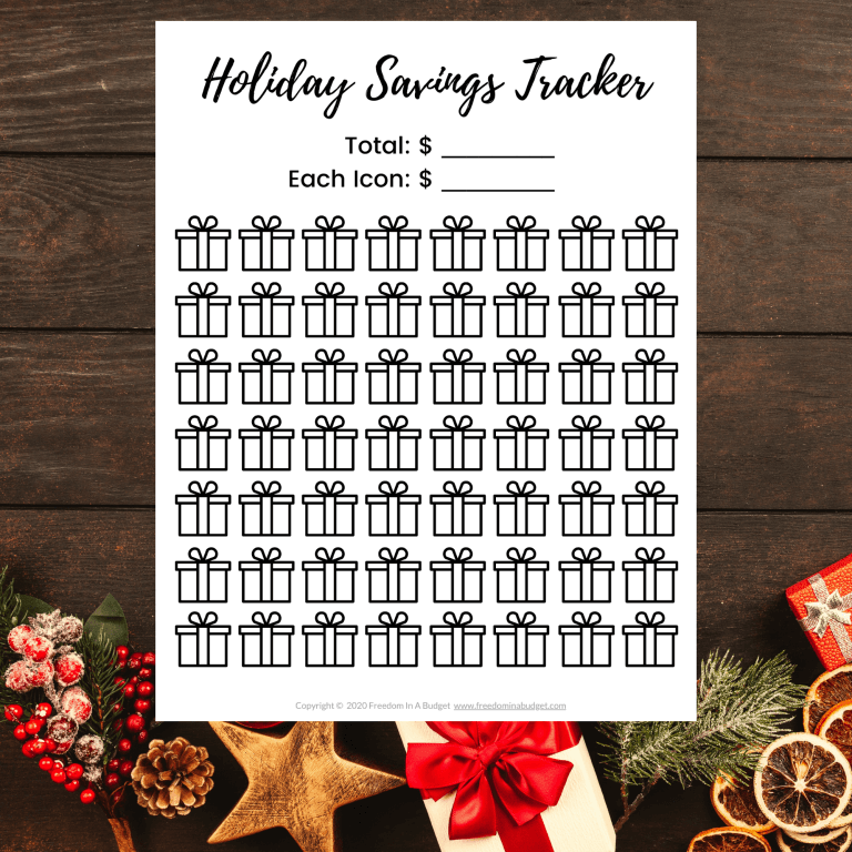 Save 1 000 in 30 Days Printable - Holiday Savings Tracker Freedom In A Budget 768x768 