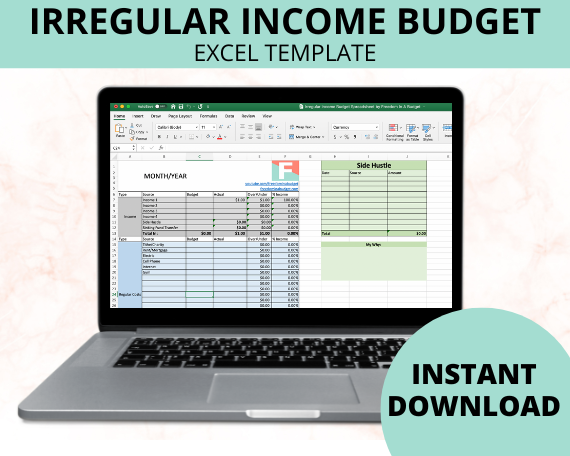 irregular income budget template