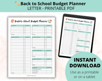 Back-To-School Shopping List  & Budget Printable
